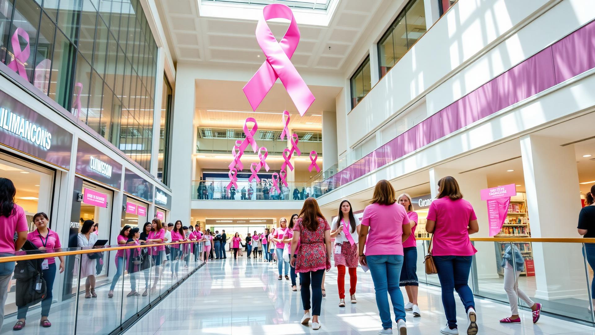 Ação do Outubro Rosa no shopping